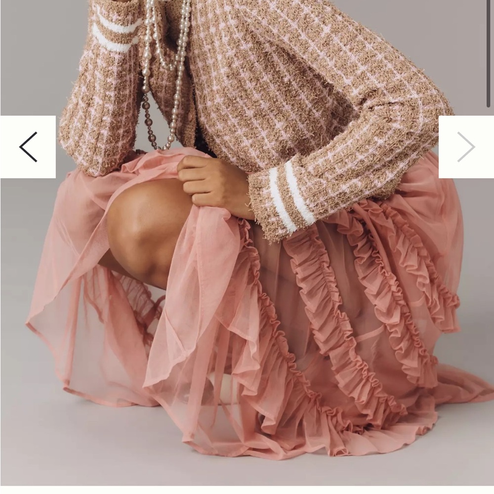 Anthropologie Pink Tiered Maxi Skirt New With Tags - Picture 4 of 4